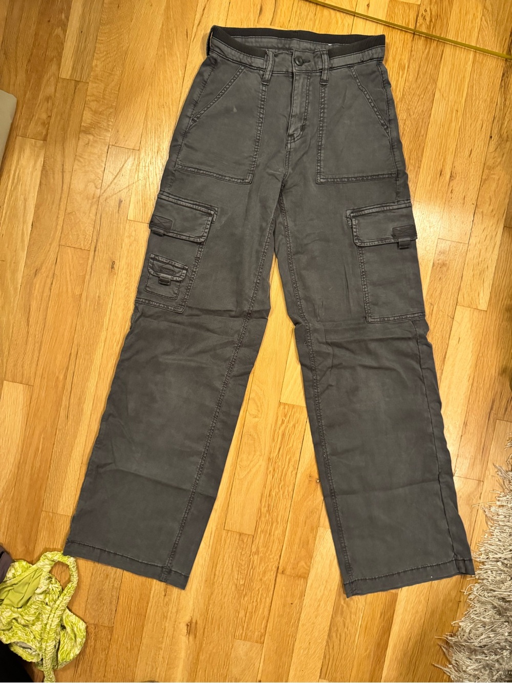 American Eagle Outfitters Charcoal Black Cargo Jumpsuit Pants